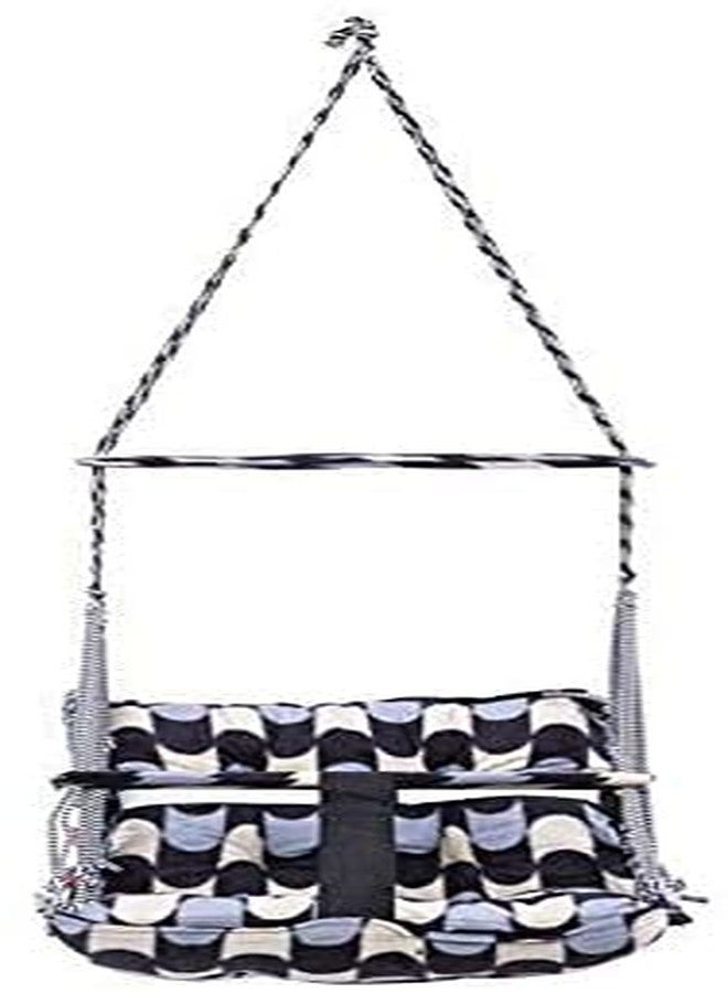 مورال أرجوحة قطنية للأطفال من عمر سنة إلى 6 سنوات، قابلة للطي والغسل، مزودة بحزام أمان - أرجوحة منزلية/حديقة للأطفال (أرجوحة أطفال) - Image 2